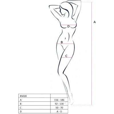 PASSION WOMAN BS020 BODYSTOCKING WHITE ONE SIZE - D-216376 - Dona Pimenta