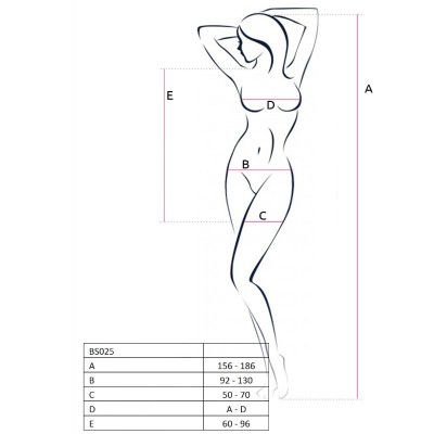 PASSION WOMAN BS025 BODYSTOCKING VESTIDO ESTILO BRANCO UM TAMANHO - D-216386 - Dona Pimenta