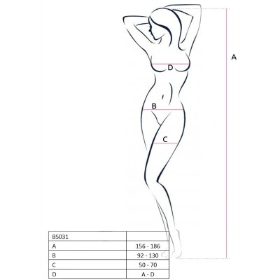 PASSION WOMAN BS031 BODYSTOCKING BLACK ONE SIZE - D-216397 - Dona Pimenta