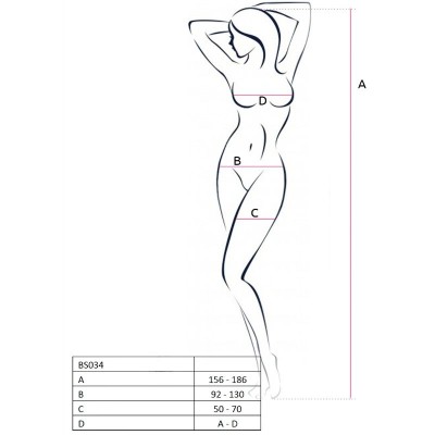 PASSION WOMAN BS034 BODYSTOCKING WHITE ONE SIZE - D-216409 - Dona Pimenta