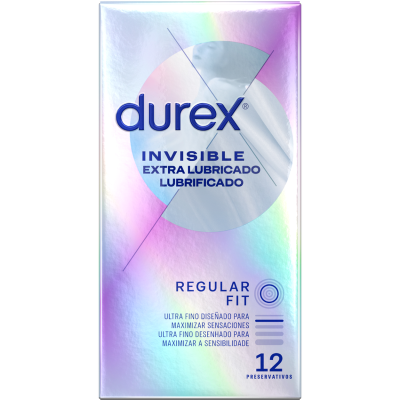 DUREX - INVISÍVEL EXTRA LUBRIFICADO 12 UNIDADES - D-208301 - Dona Pimenta