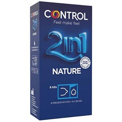 CONTROL DUO NATURA 2-1 PRESERVATIVO + GEL 6 UDS - D-211862 - Dona Pimenta