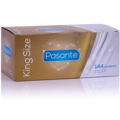 Preservativos PASANTE CAIXA KING SIZE 144 UNIDADES - D-228841 - Dona Pimenta