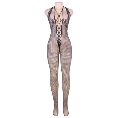 QUEEN LINGERIE HALTER PESCOÇO E BODYSTOCKING SL ABERTO - D-229518 - Dona Pimenta