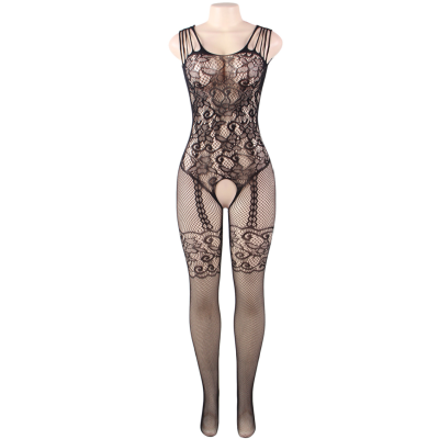 QUEEN LINGERIE OPEN CROTHLESS BODYSTOCKING FLOWER LACES SL - D-229519 - Dona Pimenta