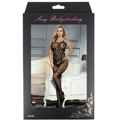 QUEEN LINGERIE OPEN CROTHLESS BODYSTOCKING FLOWER LACES SL - D-229519 - Dona Pimenta