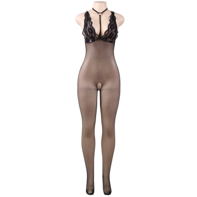 QUEEN LINGERIE FISHNET SHEER OPEN CROTH BODYSTOCKING SL - D-229541 - Dona Pimenta