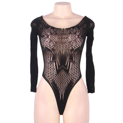 QUEEN LINGERIE LONG SLEEVE TEDDY SL - D-229544 - Dona Pimenta