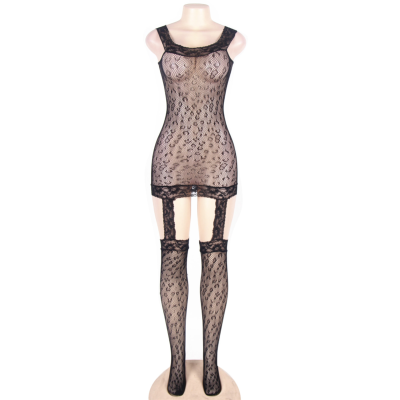 QUEEN LINGERIE LEOPARD PADRÃO BODYSTOCKING SL - D-229548 - Dona Pimenta