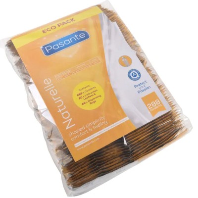 PASANTE - SACO DE PRESERVATIVOS ECO PACK NATURELLE 288 UNIDADES - D-236444 - Dona Pimenta