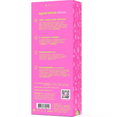 BGOOD INFINITE DELUXE VIBRADOR RECARGABLE SILICONA ROSA - D-236021