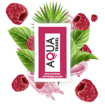 LUBRIFICANTE À BASE DE ÁGUA AQUA TRAVEL SABOR DE FRAMBOESA SELVAGEM - 6 ML - D-230600 - Dona Pimenta