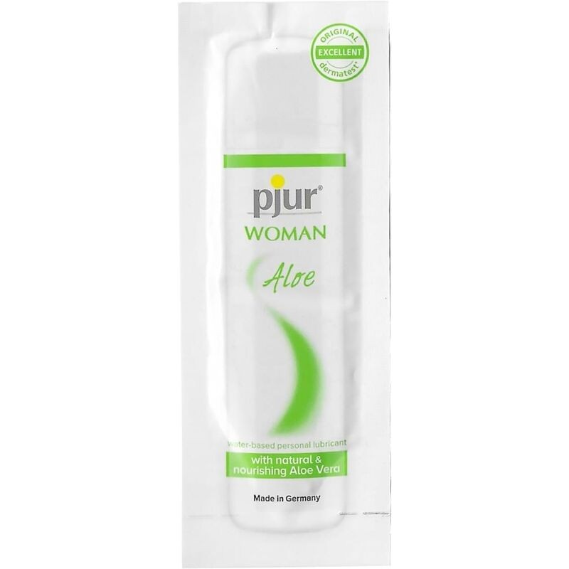 LUBRIFICANTE À BASE DE ÁGUA PJUR WOMAN ALOE 2 ML - D-230671 - Dona Pimenta