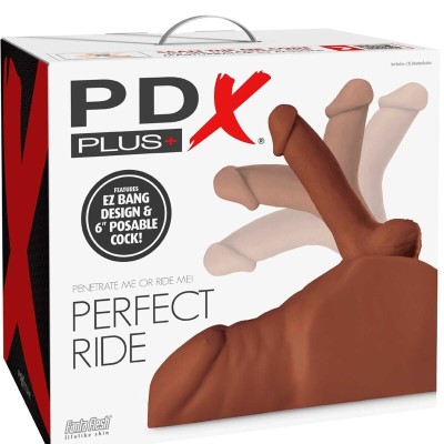 PDX PLUS - MASTURBADOR PERFECT RIDE PÊNIS E ÂNUS MARROM - D-236606 - Dona Pimenta