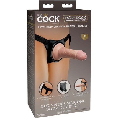 KING COCK ELITE - ARNÊS AJUSTÁVEL PARA INICIANTES COM DILDO 15,2 CM - D-236638 - Dona Pimenta