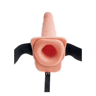 FETISH FANTASY SERIES - ARNÊS AJUSTÁVEL PÉNIS REALÍSTICO COM BOLAS SQUIRTING 19 CM - D-236549 - Dona Pimenta