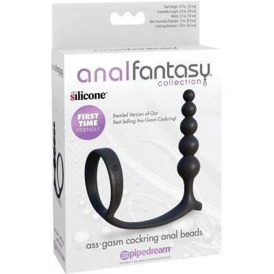 ANAL FANTASY ELITE COLLECTION  ASS-GASM COCKRING ANAL BEADS - D-236539