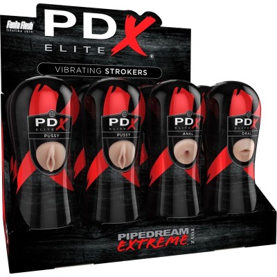 PDX ELITE - SET MASTURBADOR STROKER 12 UNIDADES; 6X VAGINA, 3X ÂNUS, 3X BOCA - D-236572 - Dona Pimenta