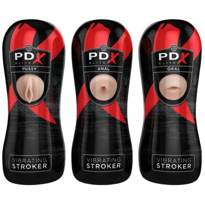 PDX ELITE - SET MASTURBADOR STROKER 12 UNIDADES; 6X VAGINA, 3X ÂNUS, 3X BOCA - D-236572 - Dona Pimenta