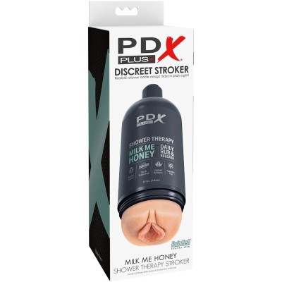 PDX PLUS - MASTURBADOR DE STROKER DE DESIGN DISCRETO COM GARRAFA DE SHAMPOO DE MEL MILK ME - D-236612 - Dona Pimenta