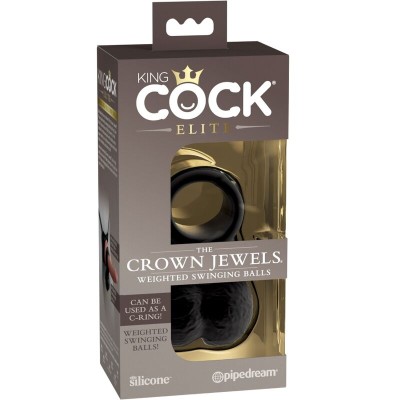 KING COCK ELITE - ANEL COM TESTÍCULOS DE SILICONE - D-236635 - Dona Pimenta