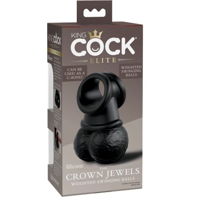 KING COCK ELITE - ANEL COM TESTÍCULOS DE SILICONE - D-236635 - Dona Pimenta