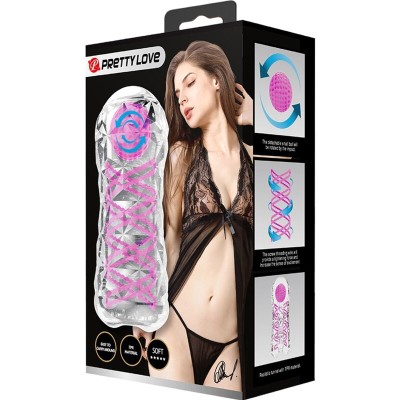 PRETTY LOVE - MASTURBADOR MASCULINO FANTASY ESPIRAL INTERNA Y BOLAS TRANSPARENTE - D-236844 - Dona Pimenta