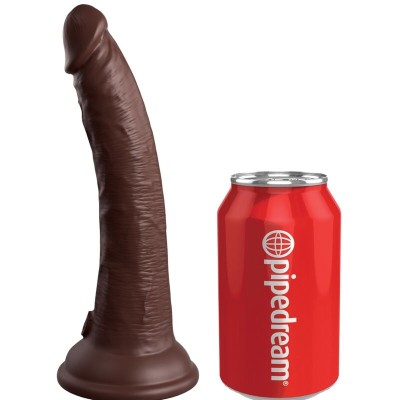 KING COCK ELITE - DILDO DE SILICONE REALÍSTICO 17,8 CM CASTANHO - D-236618 - Dona Pimenta