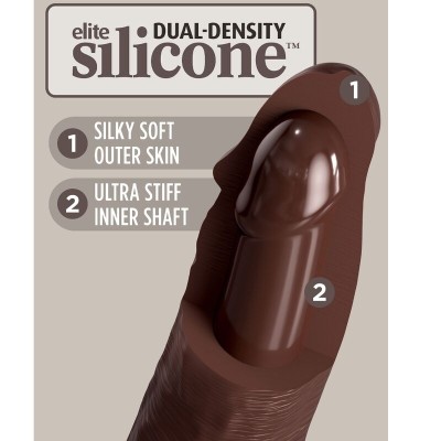 KING COCK ELITE - DILDO DE SILICONE REALÍSTICO 17,8 CM CASTANHO - D-236618 - Dona Pimenta