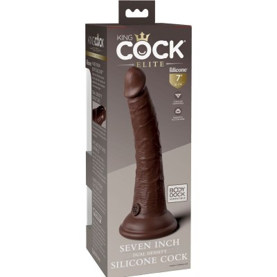 KING COCK ELITE - DILDO DE SILICONE REALÍSTICO 17,8 CM CASTANHO - D-236618 - Dona Pimenta