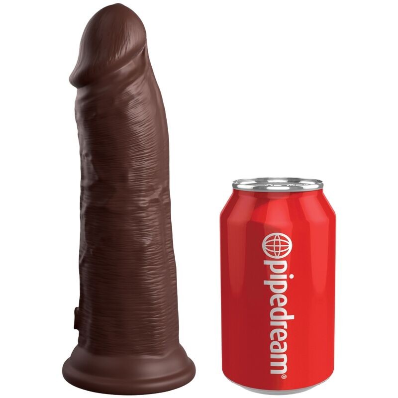 KING COCK ELITE - DILDO DE SILICONE REALISTA 20,3 CM CASTANHO - D-236621 - Dona Pimenta