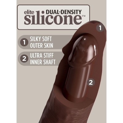 KING COCK ELITE - DILDO DE SILICONE REALISTA 20,3 CM CASTANHO - D-236621 - Dona Pimenta