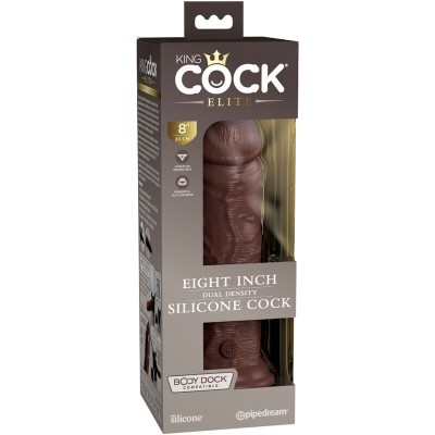 KING COCK ELITE - DILDO DE SILICONE REALISTA 20,3 CM CASTANHO - D-236621 - Dona Pimenta