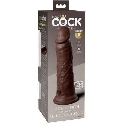 KING COCK ELITE - DILDO DE SILICONE REALISTA 20,3 CM CASTANHO - D-236621 - Dona Pimenta