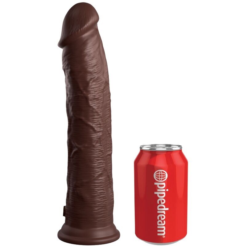 KING COCK ELITE - DILDO DE SILICONE REALISTA 28 CM MARROM - D-236626 - Dona Pimenta