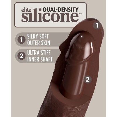 KING COCK ELITE - DILDO DE SILICONE REALISTA 28 CM MARROM - D-236626 - Dona Pimenta