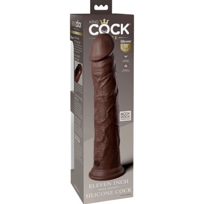 KING COCK ELITE - DILDO DE SILICONE REALISTA 28 CM MARROM - D-236626 - Dona Pimenta