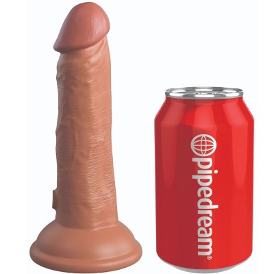 KING COCK ELITE - VIBRAÇÃO REALÍSTICA E DILDO DE SILICONE 15,2 CM DOCES - D-236628 - Dona Pimenta