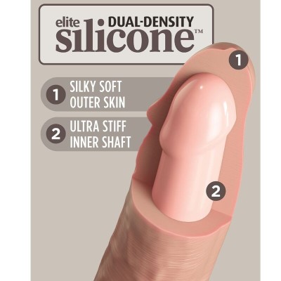 KING COCK ELITE - VIBRADOR REALÍSTICO E CONTROLE REMOTO DILDO DE SILICONE 17,8 CM - D-236630 - Dona Pimenta