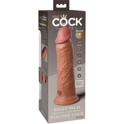 KING COCK ELITE - VIBRADOR REALÍSTICO E DILDO DE SILICONE 20,3 CM CANDY - D-236631 - Dona Pimenta