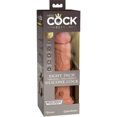 KING COCK ELITE - VIBRADOR REALÍSTICO E DILDO DE SILICONE 20,3 CM CANDY - D-236631 - Dona Pimenta