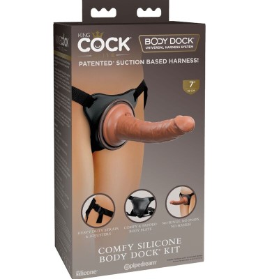 KING COCK ELITE - ARNÊS CONFORTÁVEL AJUSTÁVEL COM DILDO 17,8 CM - D-236639 - Dona Pimenta