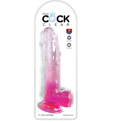 KING COCK CLEAR - DILDO COM TESTÍCULOS 20,3 CM ROSA - D-236641 - Dona Pimenta