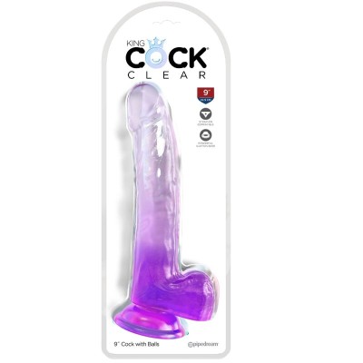 KING COCK CLEAR - DILDO COM TESTÍCULOS 20,3 CM ROXO - D-236642 - Dona Pimenta