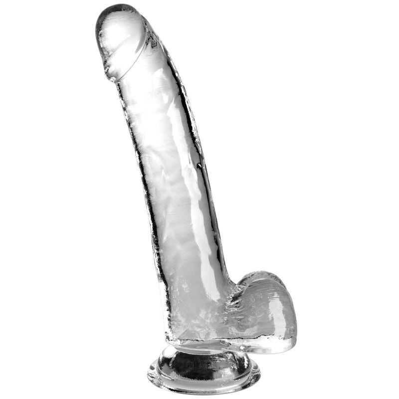 KING COCK CLEAR - DILDO COM TESTÍCULOS 20,3 CM TRANSPARENTE - D-236643 - Dona Pimenta