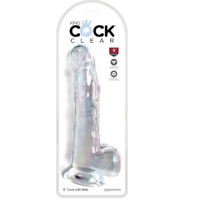 KING COCK CLEAR - DILDO COM TESTÍCULOS 20,3 CM TRANSPARENTE - D-236643 - Dona Pimenta