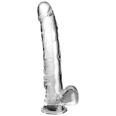 KING COCK CLEAR - DILDO COM TESTÍCULOS 24,8 CM TRANSPARENTE - D-236644 - Dona Pimenta