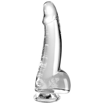 KING COCK CLEAR - DILDO COM TESTÍCULOS 15,2 CM TRANSPARENTE - D-236645 - Dona Pimenta