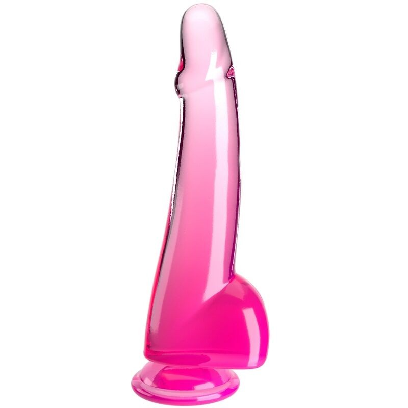 KING COCK CLEAR - DILDO COM TESTÍCULOS 19 CM ROSA - D-236646 - Dona Pimenta