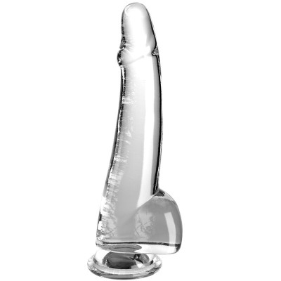 KING COCK CLEAR - DILDO COM TESTÍCULOS 19 CM TRANSPARENTE - D-236648 - Dona Pimenta